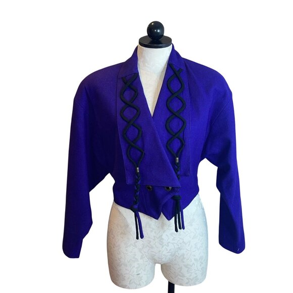 Cava Roma Jackets & Blazers - Cava Roma Vintage Womens Jacket Size Medium Purple Cropped Lined Casual